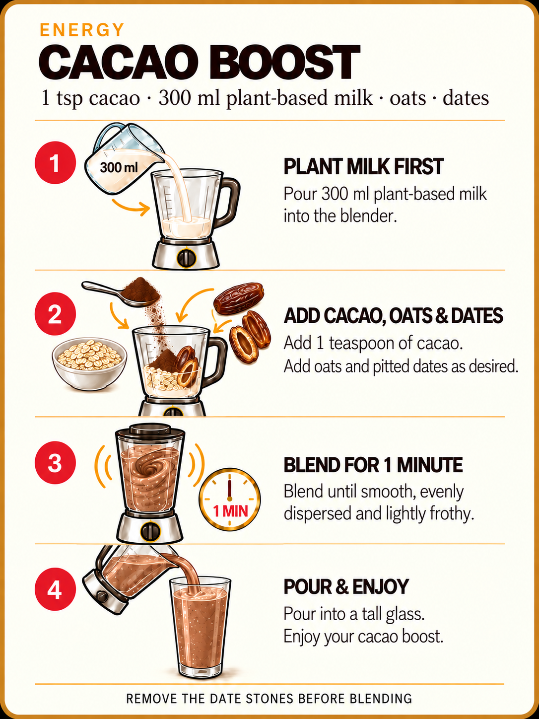A DarkCharm cacao boost drink