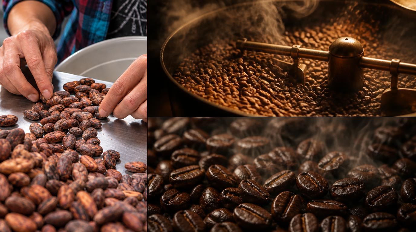 Roast stage of the DarkCharm cacao journey