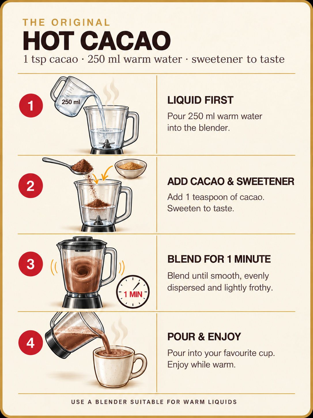 A warm cup of DarkCharm hot cacao